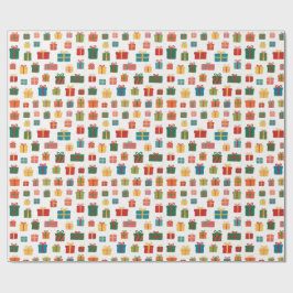 Christmas Presents And Colourful Gifts Packaging ラッピングペーパー