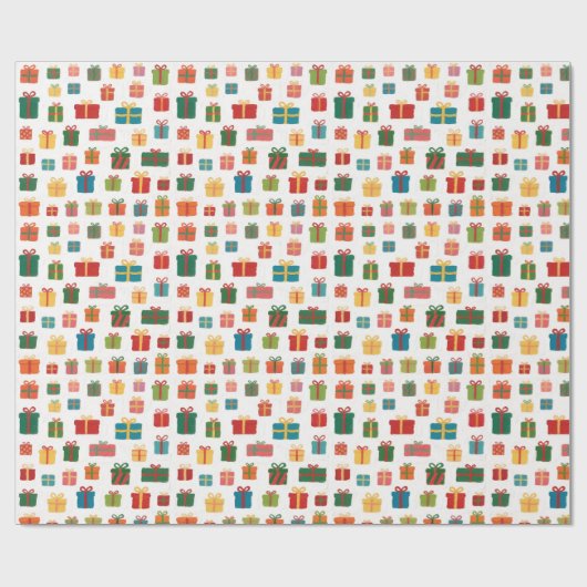 Christmas Presents And Colourful Gifts Packaging ラッピングペーパー (フラット)