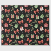 Christmas Presents, Black ラッピングペーパー (フラット)