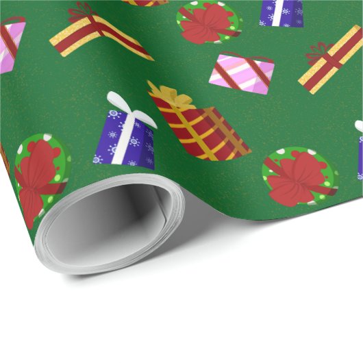 Christmas Presents Pattern ラッピングペーパー (ロールコーナー)