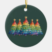 Christmas Pride Rainbow LGBTQ Equal Rights Gay  セラミックオーナメント (正面)