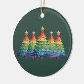 Christmas Pride Rainbow LGBTQ Equal Rights Gay  セラミックオーナメント (左)