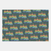 Christmas Pride Rainbow LGBTQ Equal Rights Gay ラッピングペーパーシート (正面)