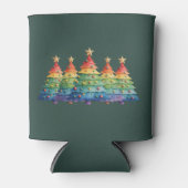 Christmas Pride Rainbow LGBTQ Equal Rights Gay 缶クーラー (正面)