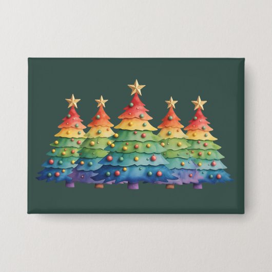 Christmas Pride Rainbow LGBTQ Equal Rights Gay  缶バッジ (正面)