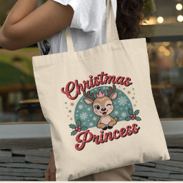 Christmas Princess | Cute Girly Reindeer Christmas トートバッグ