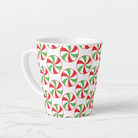 Christmas Print Coffee Mug  Candy Cane Cup カフェラテマグ (左アングル)