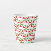 Christmas Print Coffee Mug  Candy Cane Cup カフェラテマグ (正面)