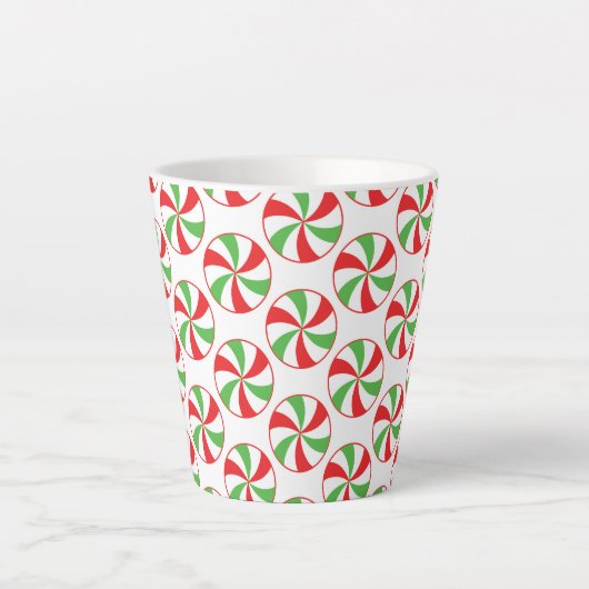 Christmas Print Coffee Mug Candy Cane Cup カフェラテマグ (正面)