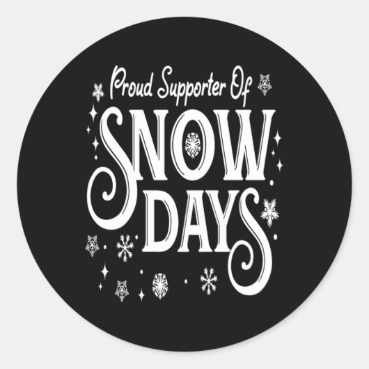 Christmas Proud Supporter of Snow Days Winter Xmas ラウンドシール (正面)