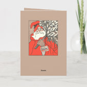 Christmas Pudding And Germanic Santa Vector カード (裏面)