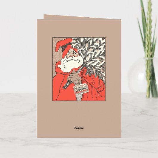 Christmas Pudding And Germanic Santa Vector カード (裏面)