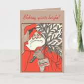 Christmas Pudding And Germanic Santa Vector カード (正面)