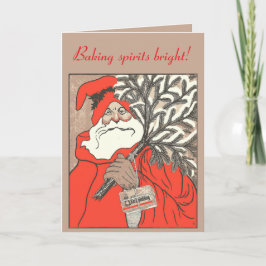 Christmas Pudding And Germanic Santa Vector カード