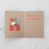 Christmas Pudding And Germanic Santa Vector カード (内部)