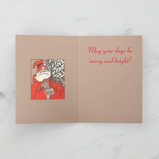 Christmas Pudding And Germanic Santa Vector カード (内部)