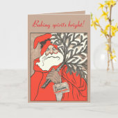 Christmas Pudding And Germanic Santa Vector カード (黄色い花)