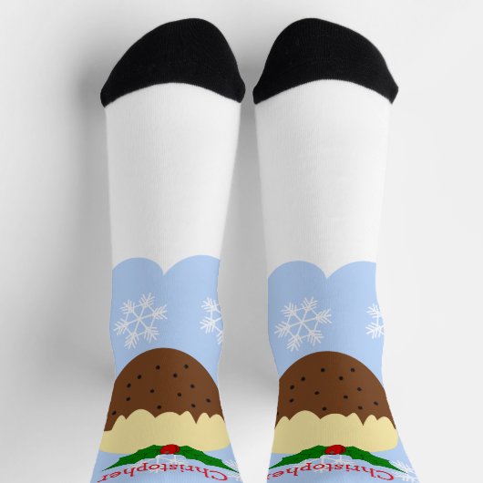 Christmas Pudding Design Christmas ソックス (上部)