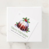 Christmas pudding holly berries watercolor フェイバータグ (インサイチュ)