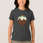 Christmas Pudding Illustrative Art トライブレンドTシャツ (正面)