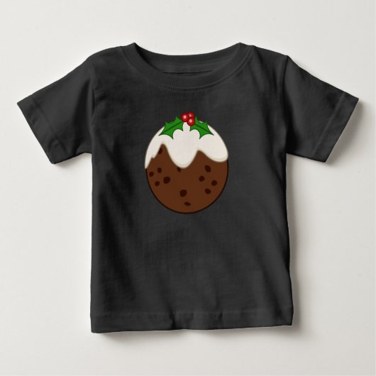 Christmas Pudding Illustrative Art ベビーTシャツ (正面)