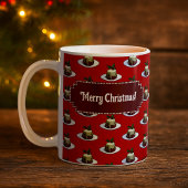 Christmas Pudding Merry Christmas! Holly Pattern コーヒーマグカップ