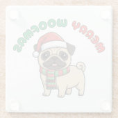 Christmas Pug Coaster: Merry Woofmas ガラスコースター (裏面)
