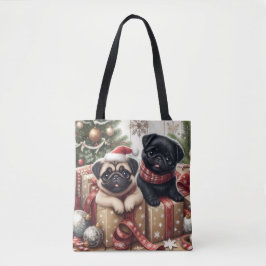 Christmas Pug Tote Bag トートバッグ