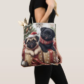 Christmas Pug Tote Bag トートバッグ (クローズアップ)