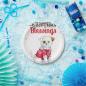 Christmas Puppy ペーパープレート (パーティー)