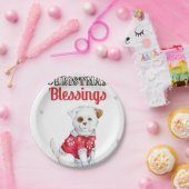 Christmas Puppy ペーパープレート (パーティー)