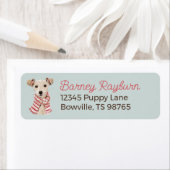 Christmas Puppy in a Scarf address label ラベル (インサイチュ)