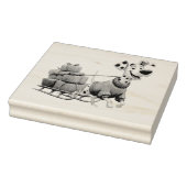 Christmas puppy with Sled ラバースタンプ (スタンプ)