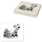 Christmas puppy with Sled ラバースタンプ (押印)