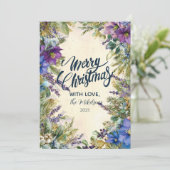 Christmas Purple Poinsettia Elegance シーズンカード (スタンド正面)