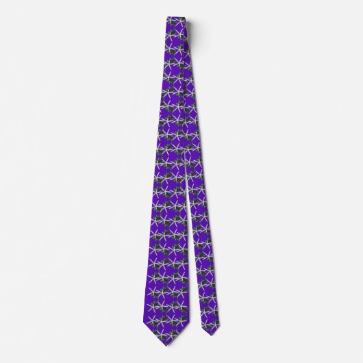 Christmas Purple Starfish pattern tie ネクタイ (正面)