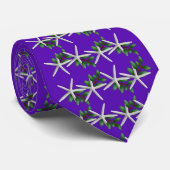Christmas Purple Starfish pattern tie ネクタイ (ロール)