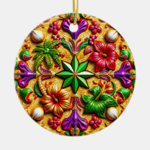CHRISTMAS Purple Yellow Red Green 3D