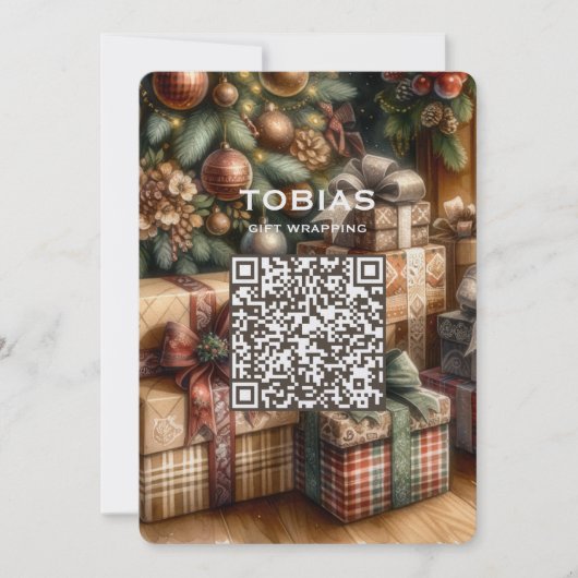 Christmas QR Code Business Holiday Card シーズンカード (正面)