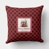Christmas Quirky Goose Whimsy Throw Pillow Art クッション (裏面)