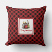 Christmas Quirky Goose Whimsy Throw Pillow Art クッション (正面)