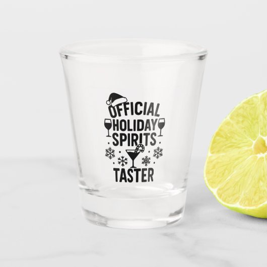 Christmas quote funny party spirits taster black ショットグラス (正面)