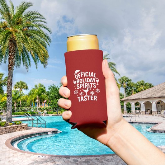 Christmas quote funny party spirits taster red スリム缶クーラー