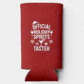 Christmas quote funny party spirits taster red スリム缶クーラー (裏面)