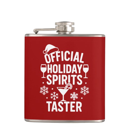 Christmas quote funny party spirits taster red フラスク (正面)