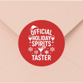 Christmas quote funny party spirits taster red ラウンドシール