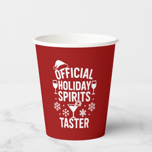 Christmas quote funny party spirits taster red 紙コップ (正面)