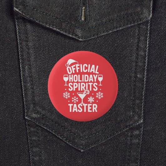 Christmas quote funny party spirits taster red 缶バッジ