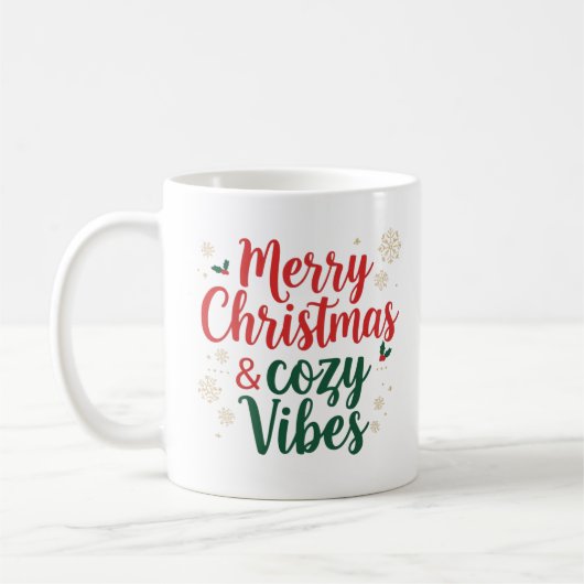 Christmas Quote Mug , Holiday Gift Mug コーヒーマグカップ (左)