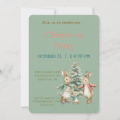 Christmas Rabbit Peter Vintage Invitation 招待状 (正面)